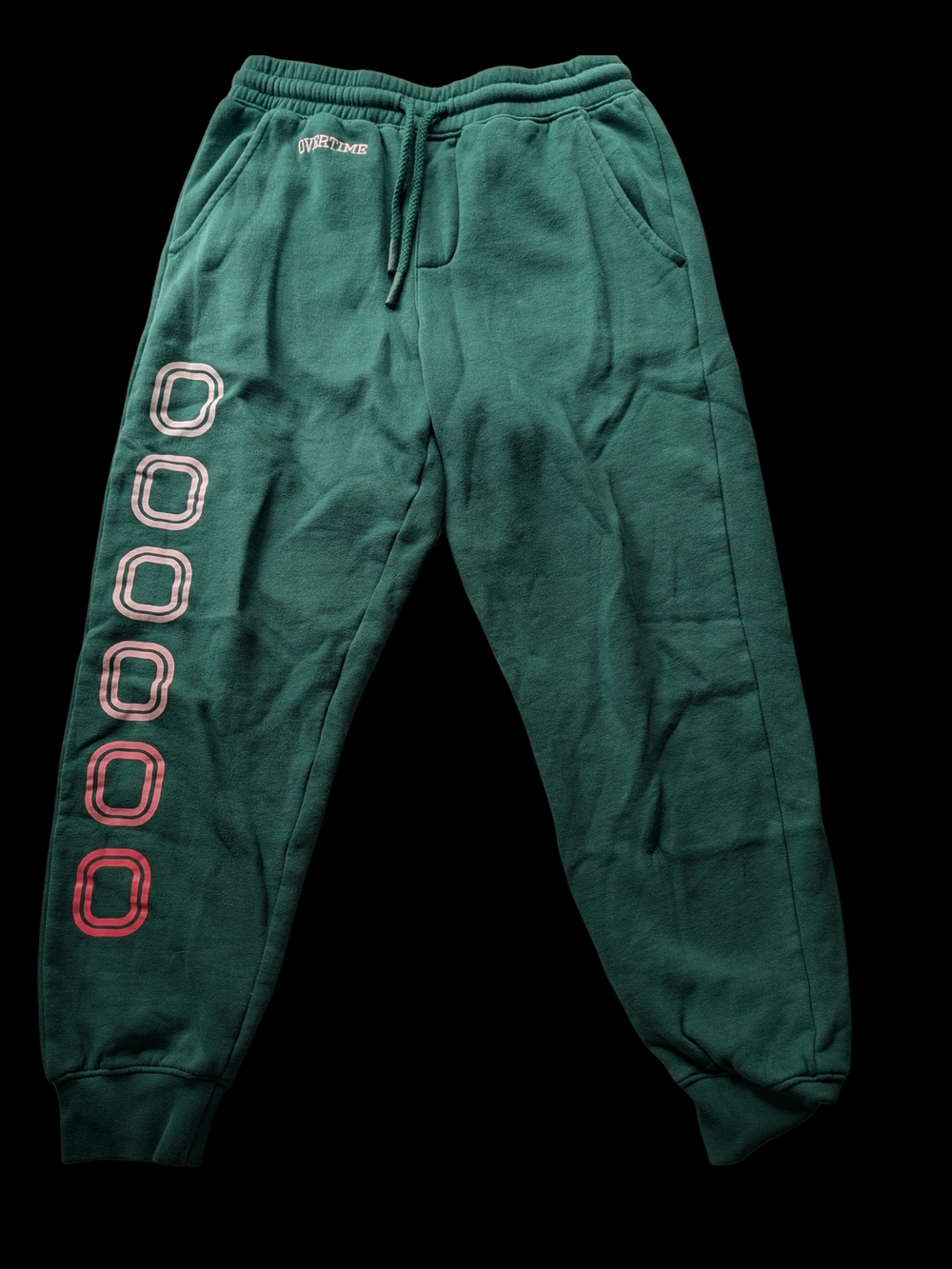 Overtime Forest Green Jogger Sweatpants with Side Ring Print